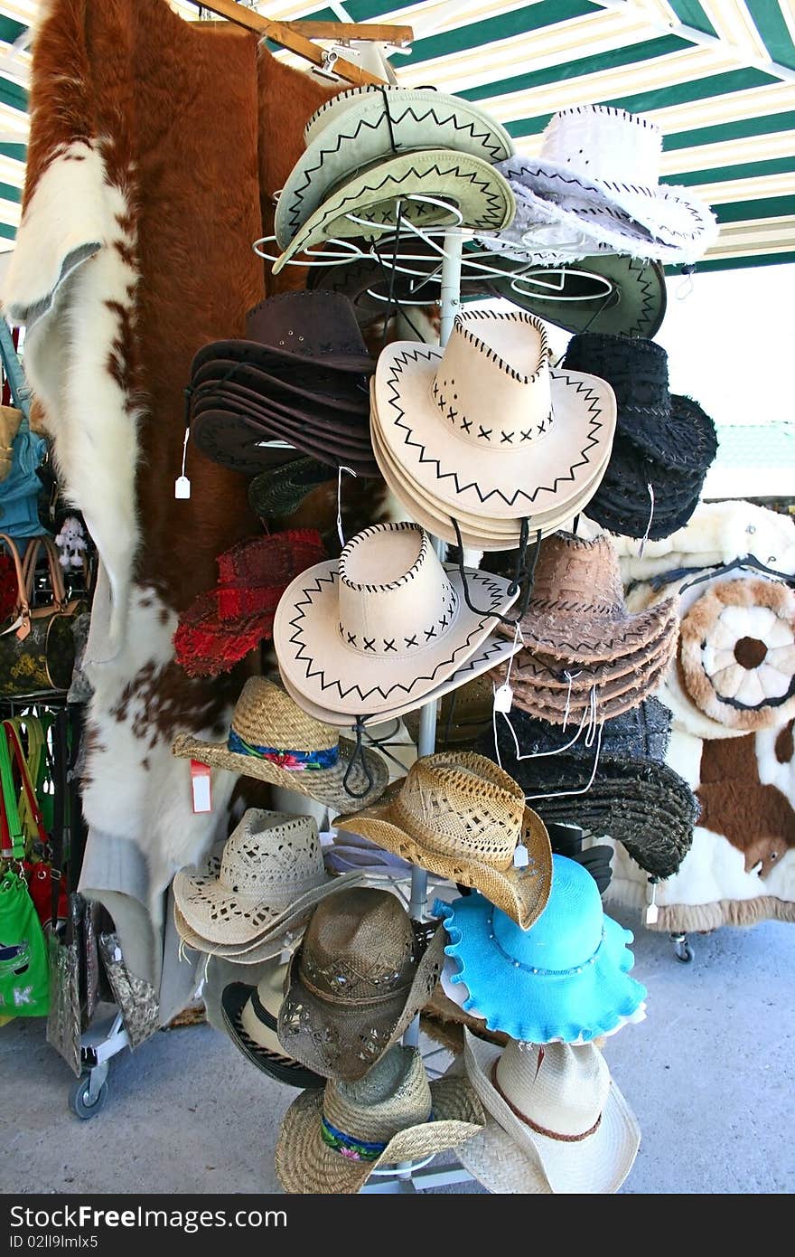 Hats in shop