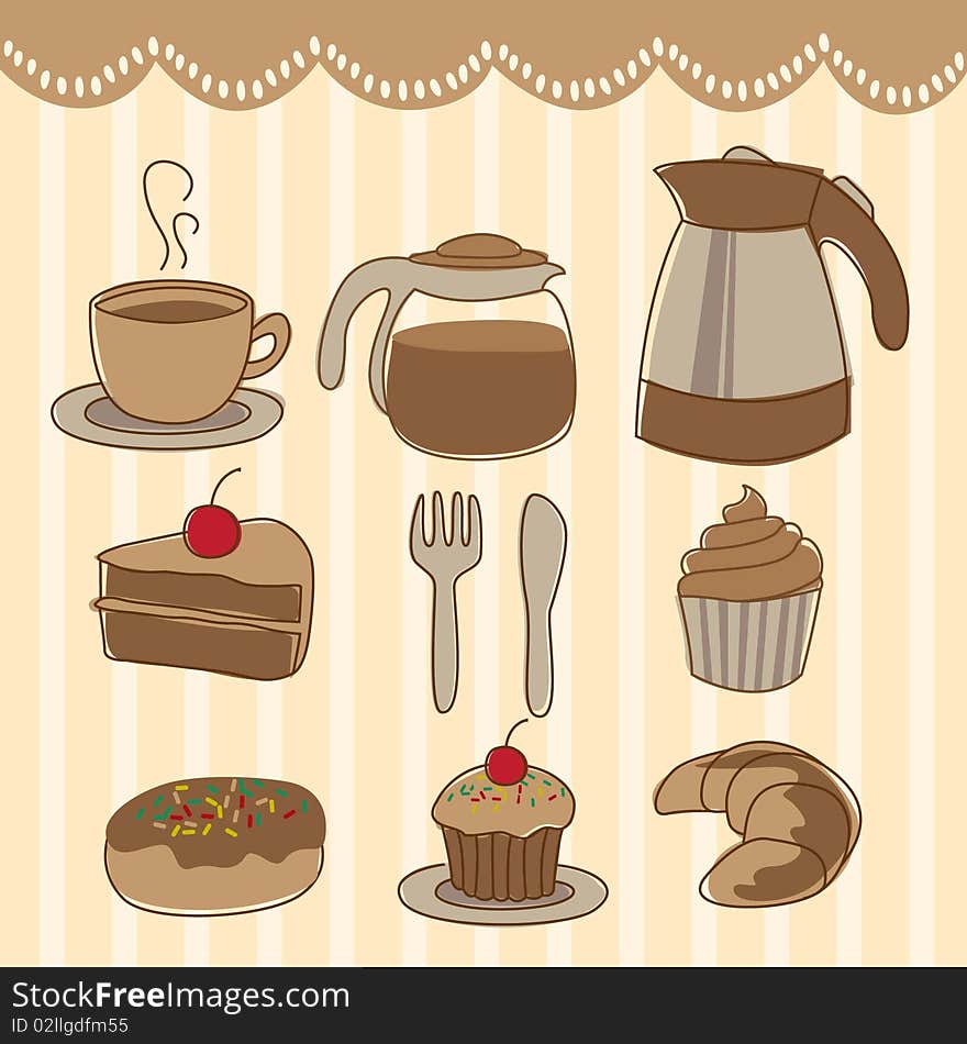 Food and drink icon set