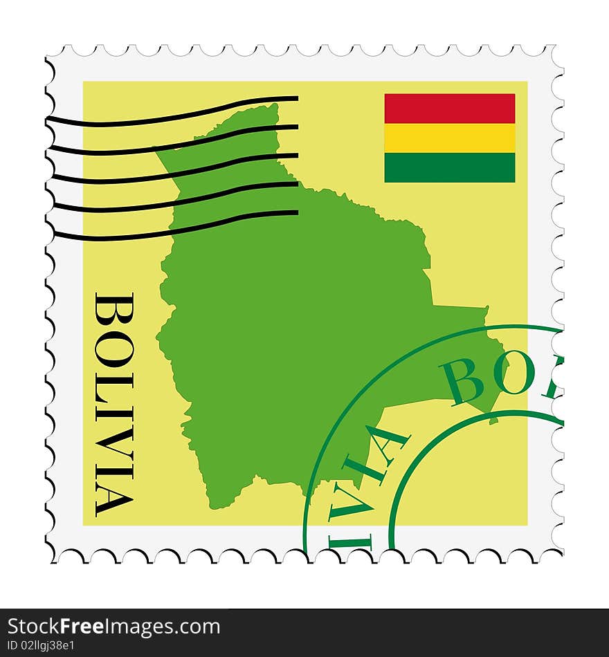 Vector stamp in colors of Bolivia. Vector stamp in colors of Bolivia