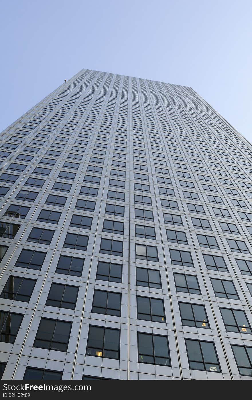 Vertical constructions with blue sky in background