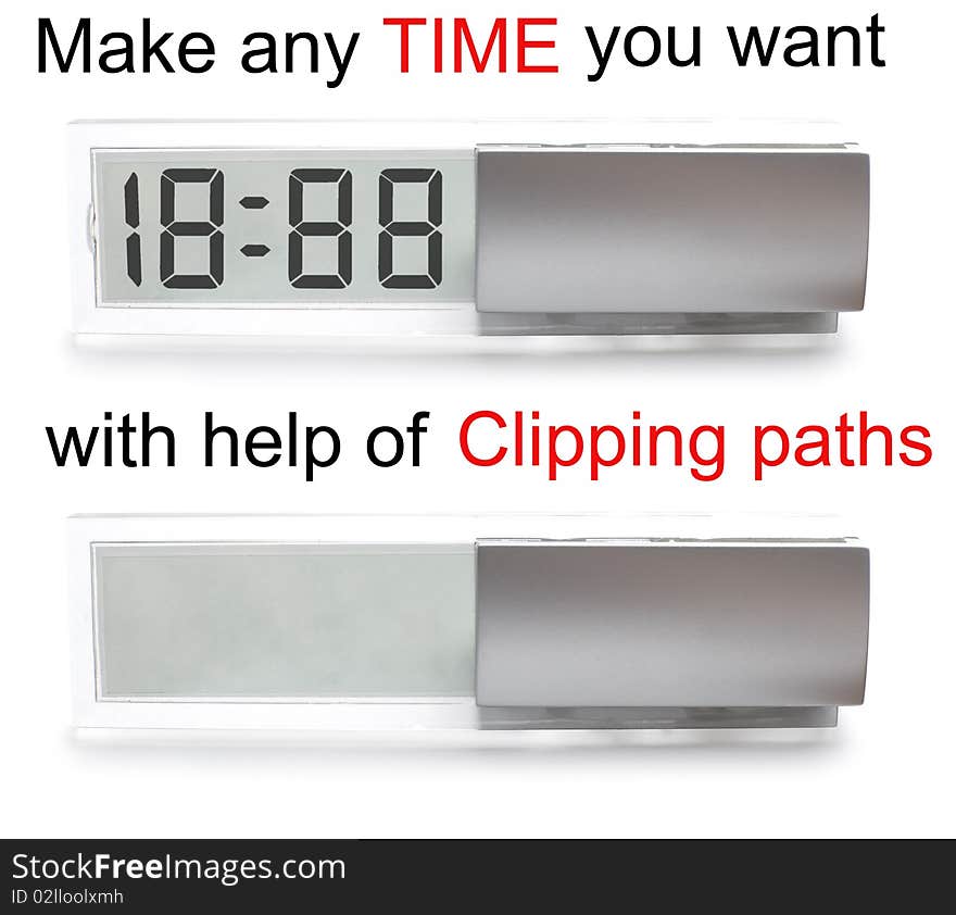 Clock + time by clipping paths