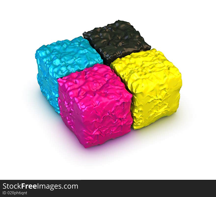 Color cubes, cmyk palette