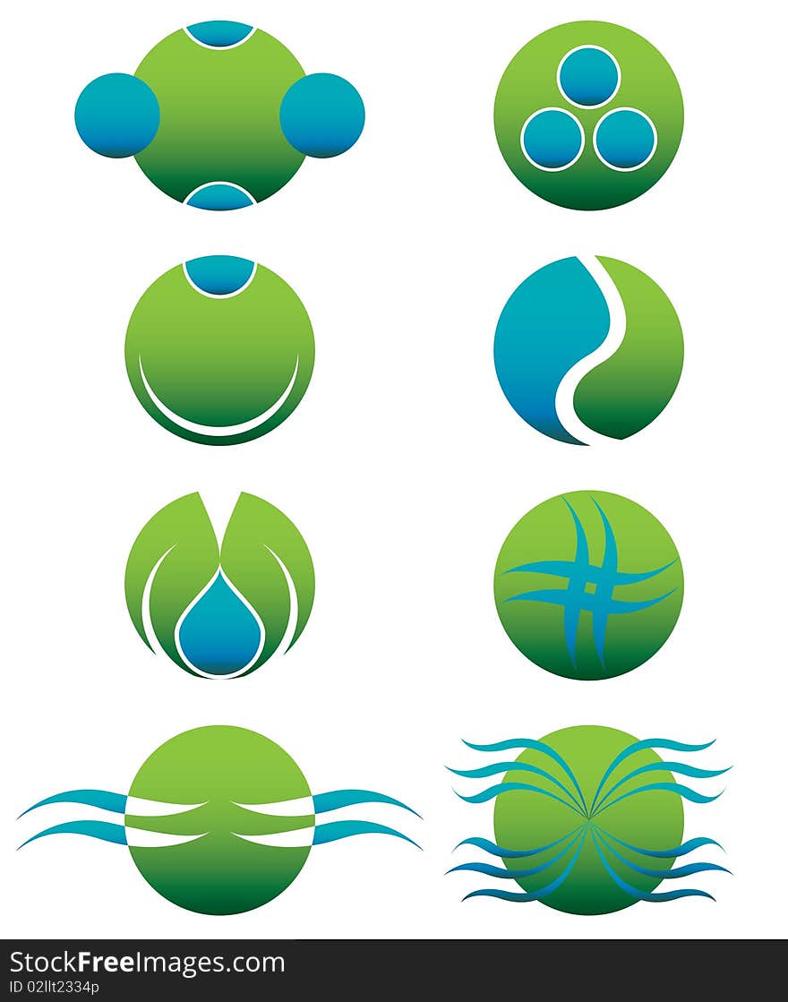 Green circle design elements