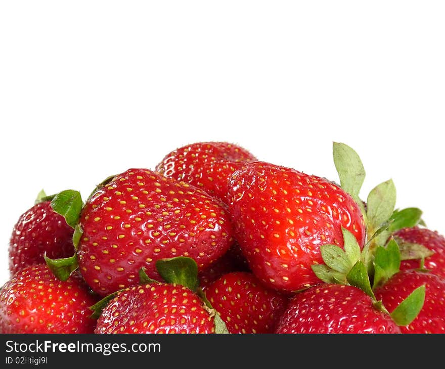 Delicious strawberry on a white background, isolation. Delicious strawberry on a white background, isolation