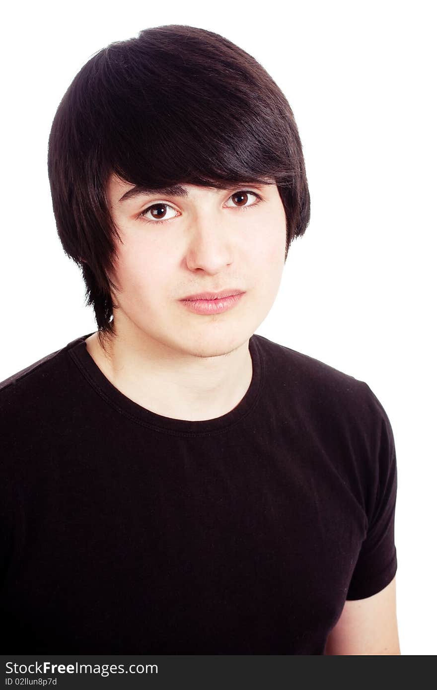 Portrait of young man isolated on white