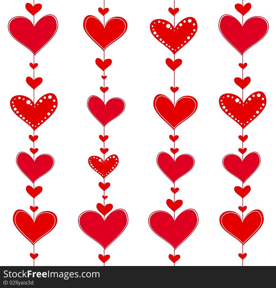 Vector color background with hearts. Vector color background with hearts.