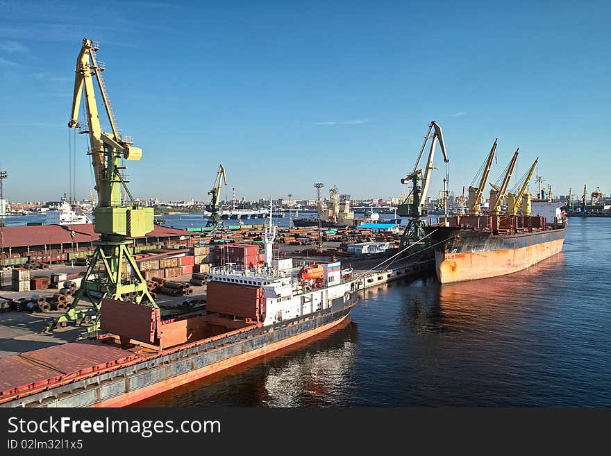 Cargoships in the port