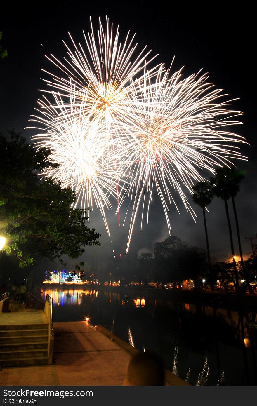 Firework of the Thai father's day,Nakhonrajsima Thailand