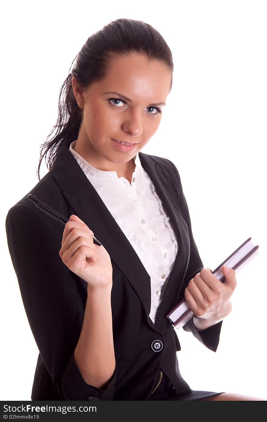 Woman with pen and datebook