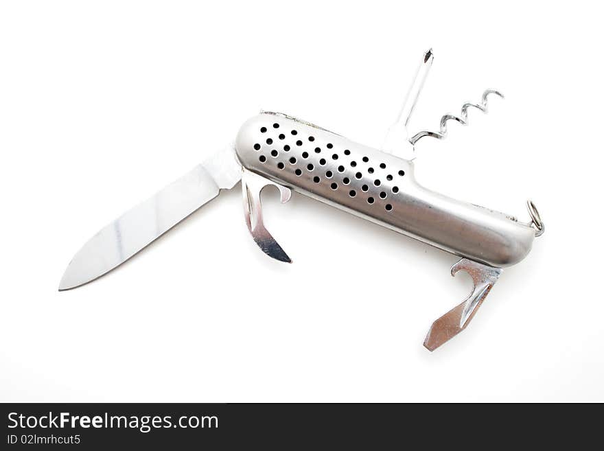 Multitool penknife isolated on white background. Multitool penknife isolated on white background