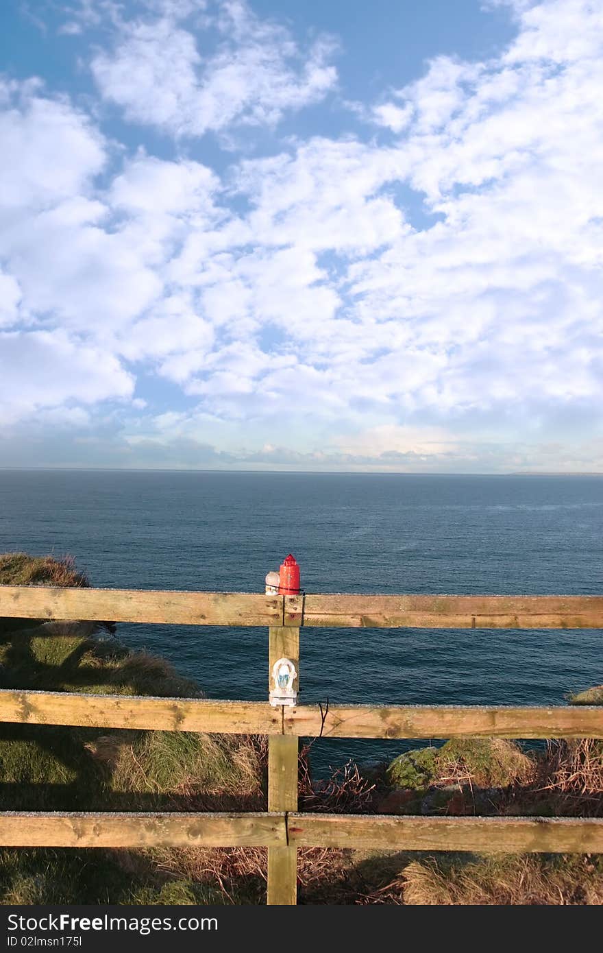 Remembrance view at ballybunion cliffside walk with atlantic view. Remembrance view at ballybunion cliffside walk with atlantic view