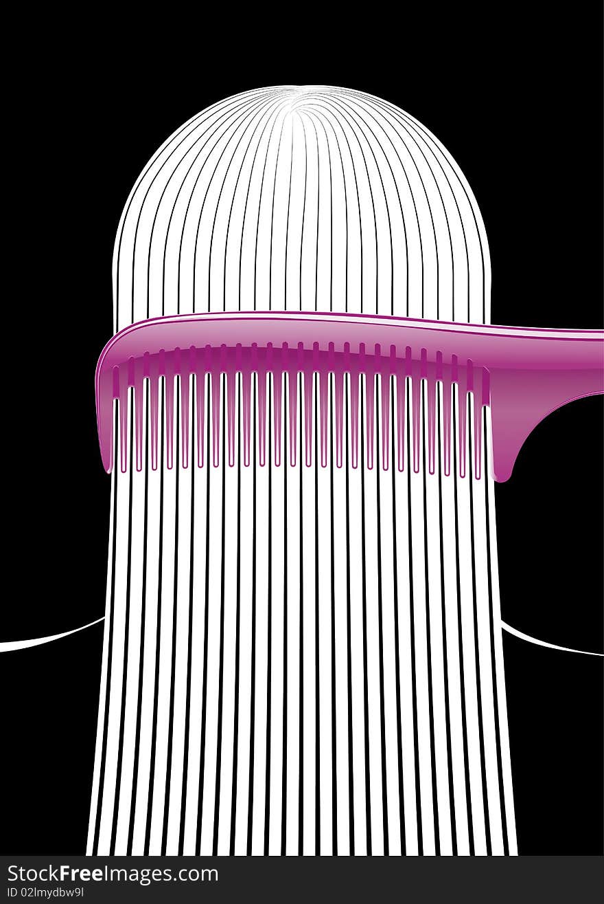 Illustration of a comb of the hairdresser. Illustration of a comb of the hairdresser