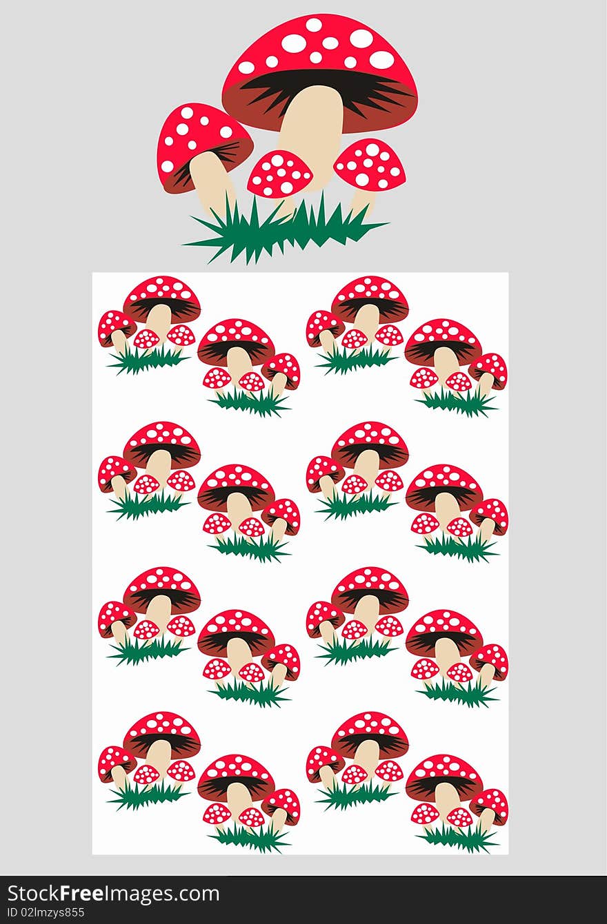 mushroom pattern seamless