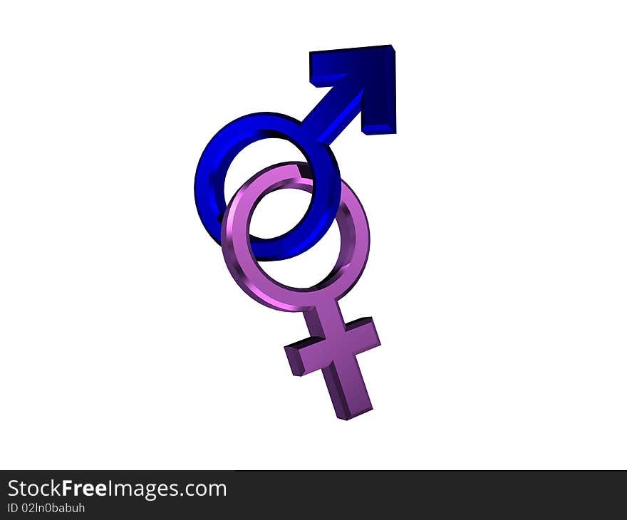 Male and female symbols isolated on a white background