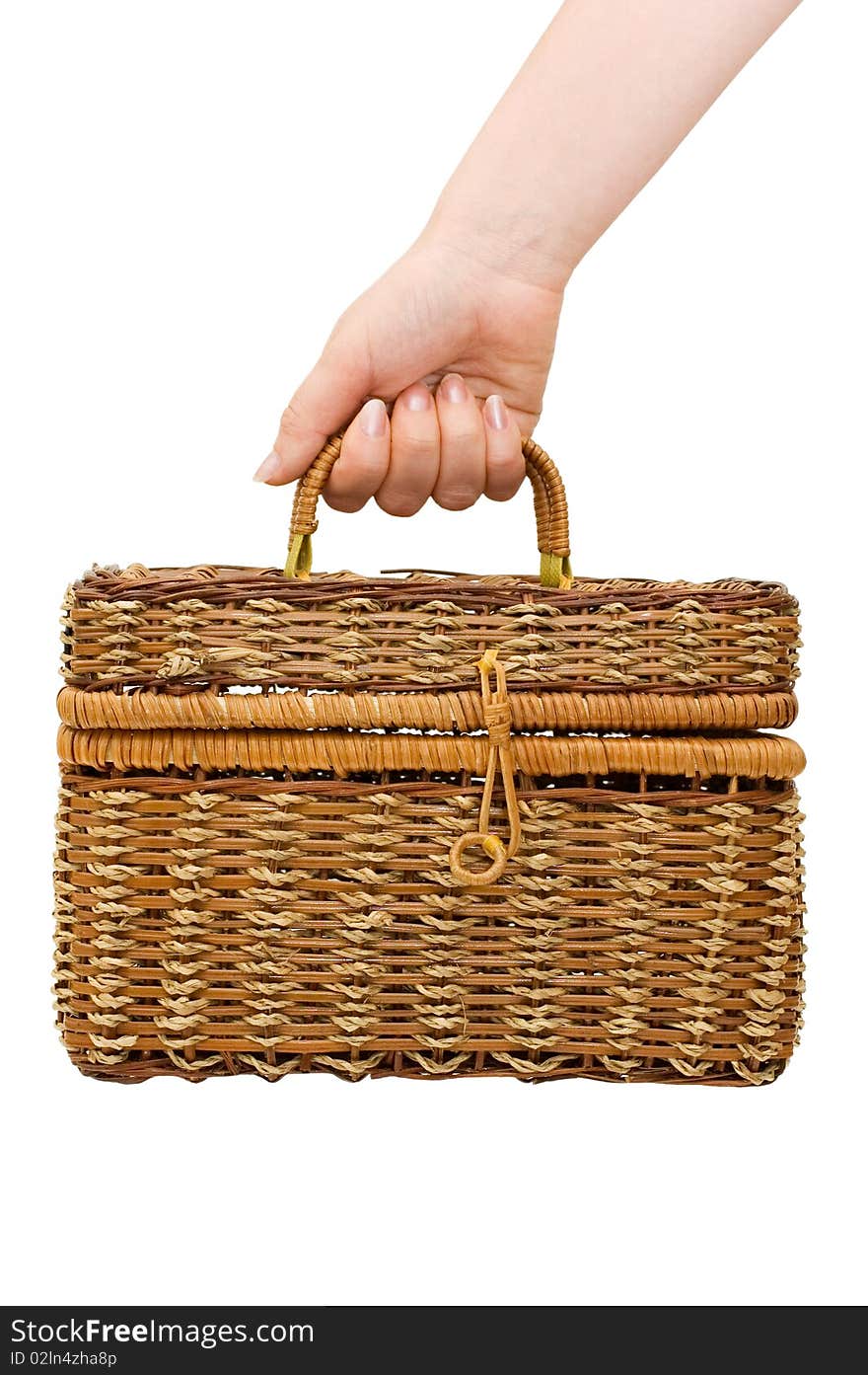 Wicker Basket Isolated Over White