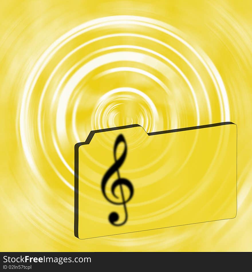 Illustration of the yellow musical folder