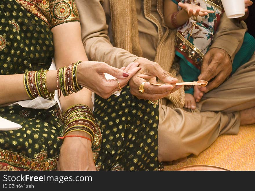 Indian traditional engagement. hand gesture for spiritual reasons