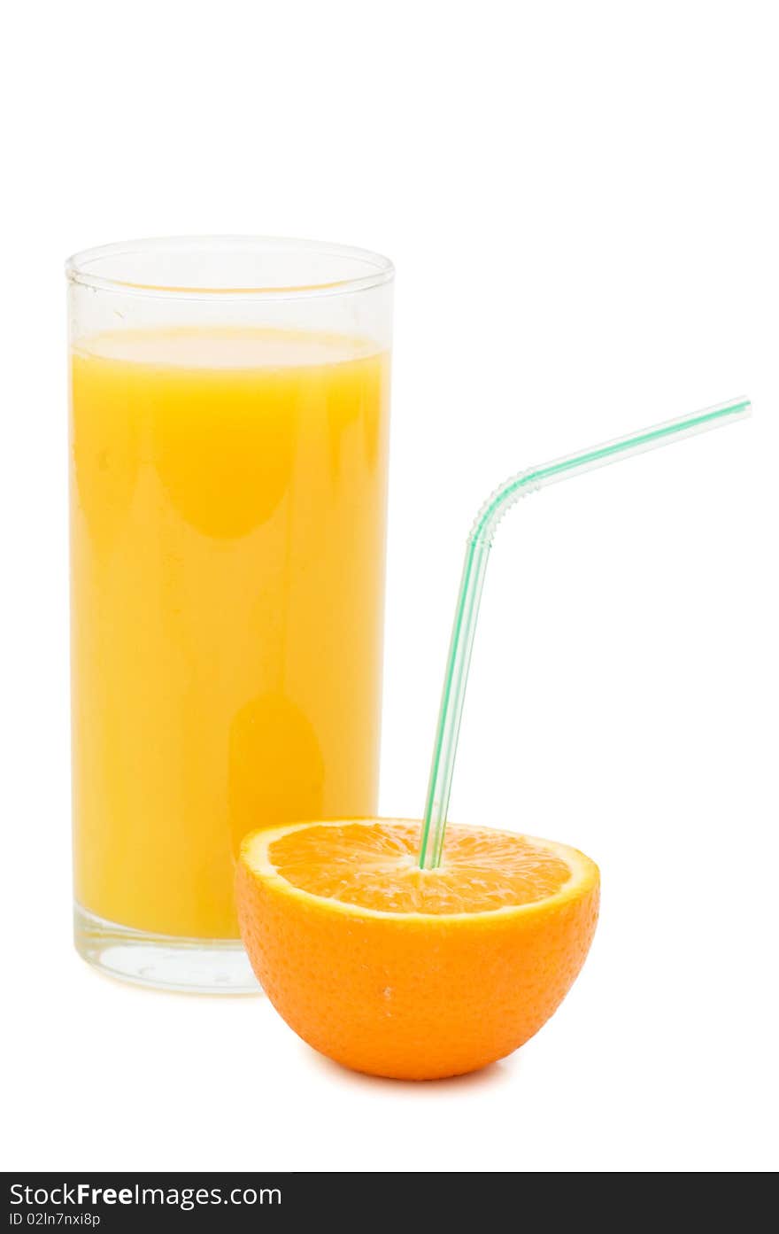 Orange juice in a decanter isolated