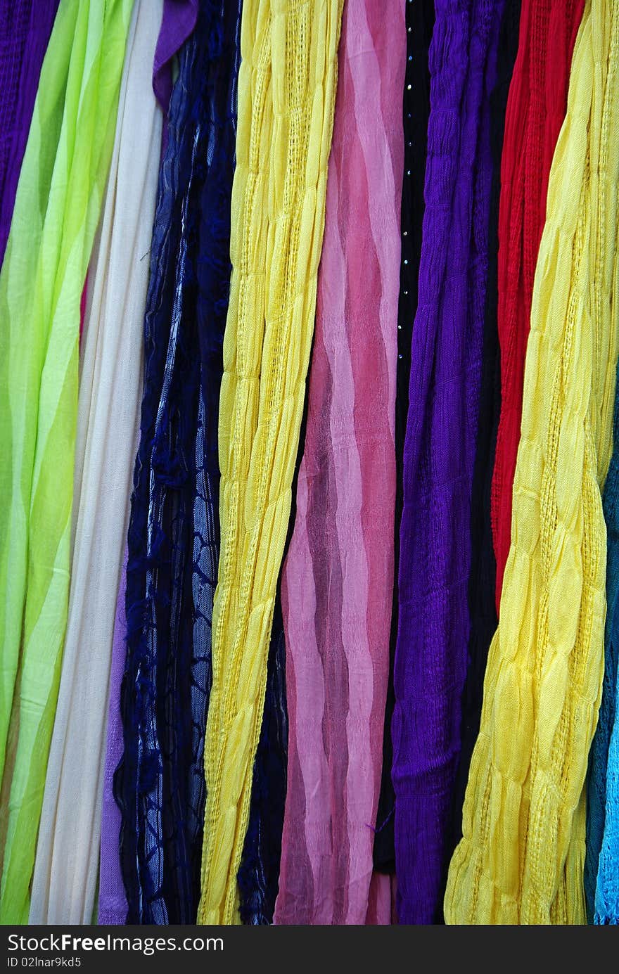 Lot of hand made colorful shawls