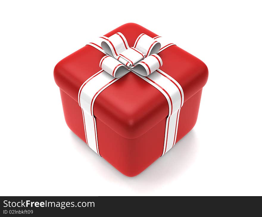 Red Gift Box isolated on white background