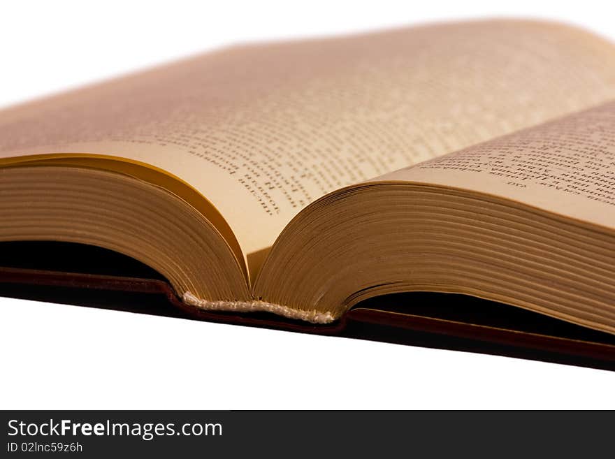 Open book closeup isolated