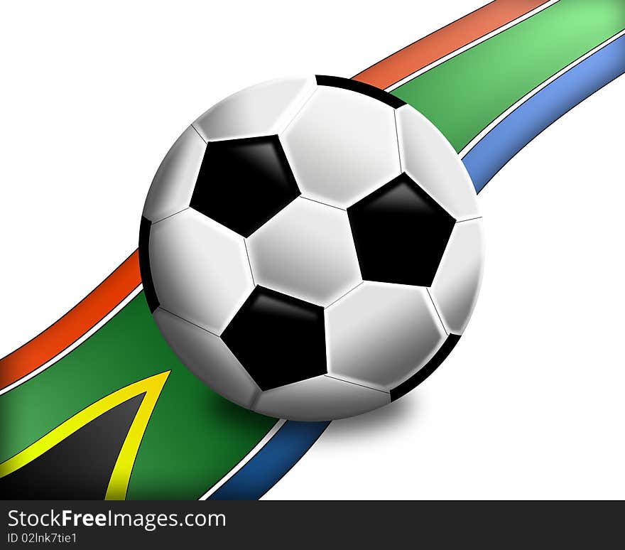 Football on the south african flag. Football on the south african flag