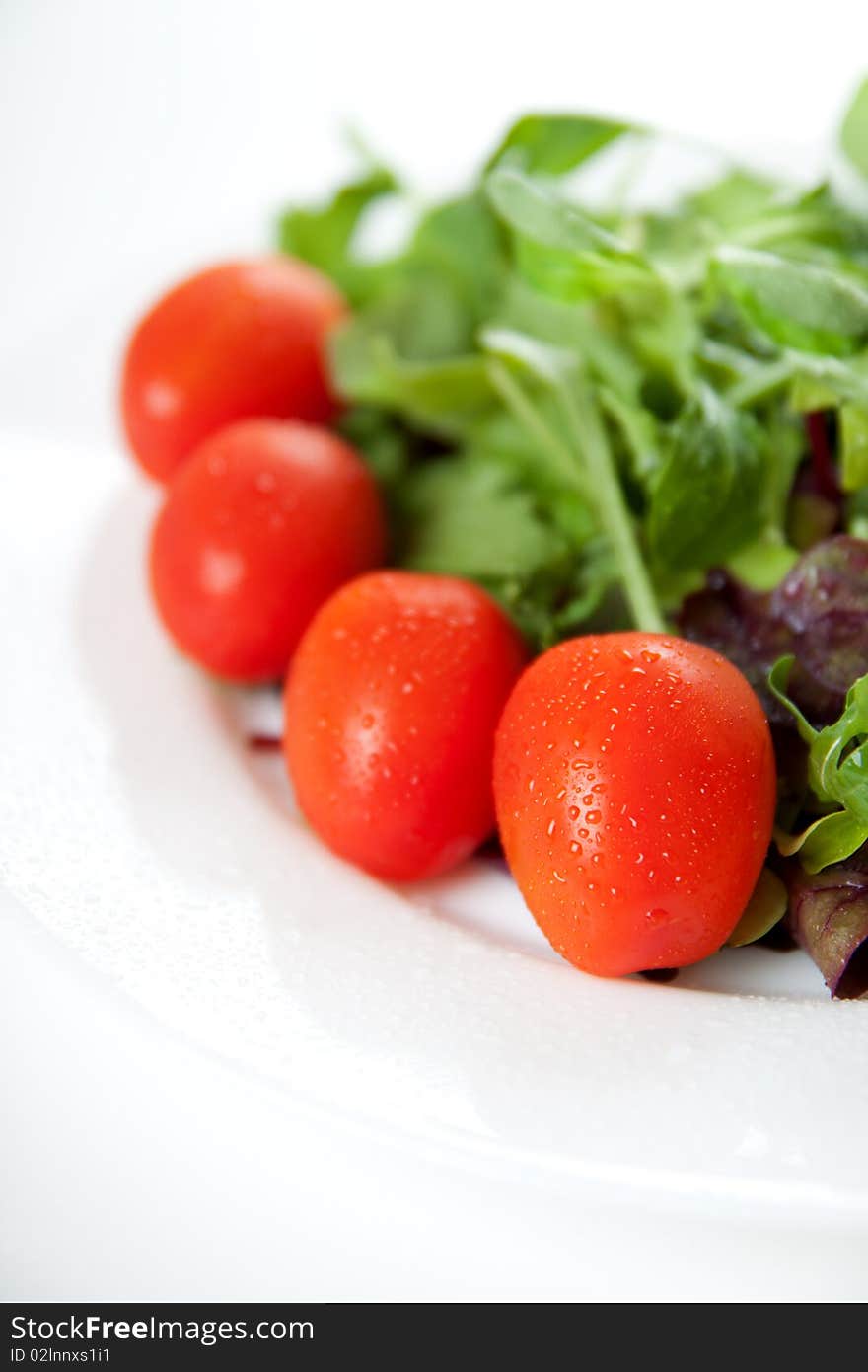 Fresh salad on white background