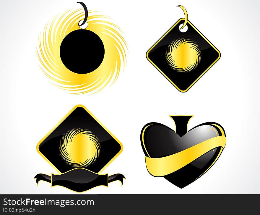 Abstract shapes in black color vector illustration