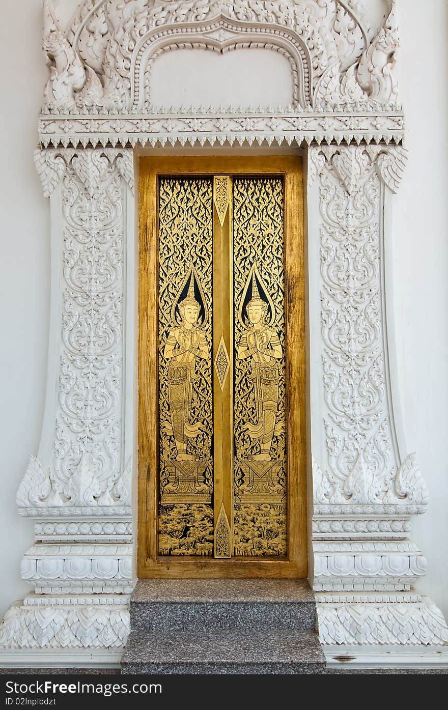 Thai art on door at temple