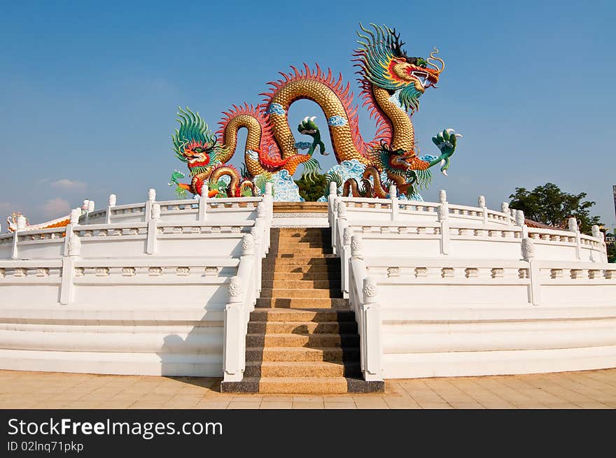 Dragon statue at Nakhonsawan province in Thailand.