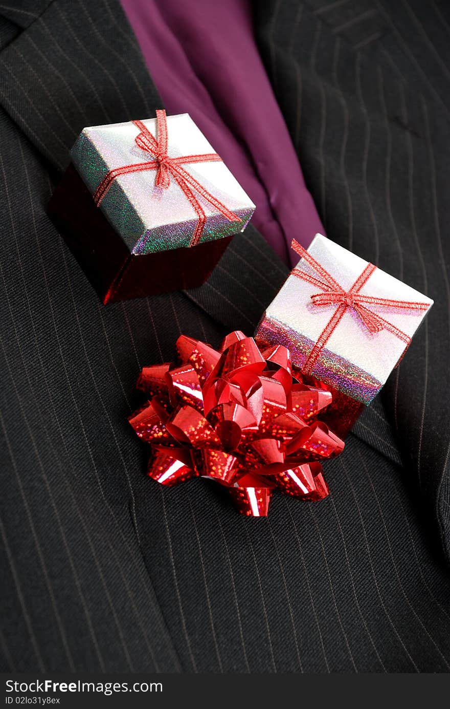 This is an image of a business suit and ribbon. This is an image of a business suit and ribbon