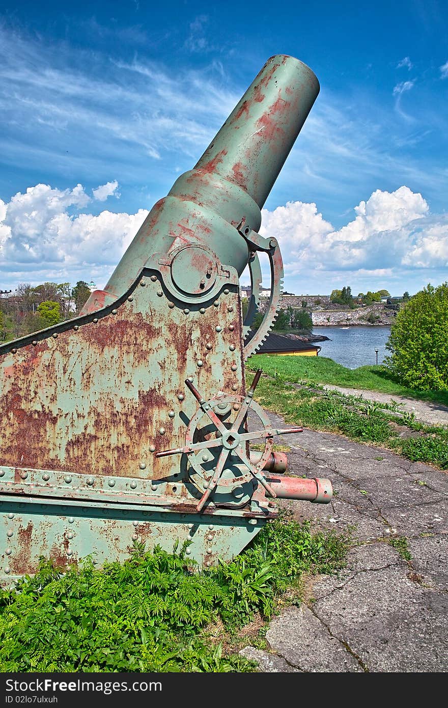 Historical fortress cannon, the early 20th century. Sweaborg fortress, Finland. Historical fortress cannon, the early 20th century. Sweaborg fortress, Finland