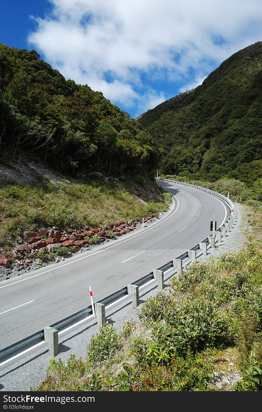 Road through Arthur's Pass, New Zealand. Road through Arthur's Pass, New Zealand