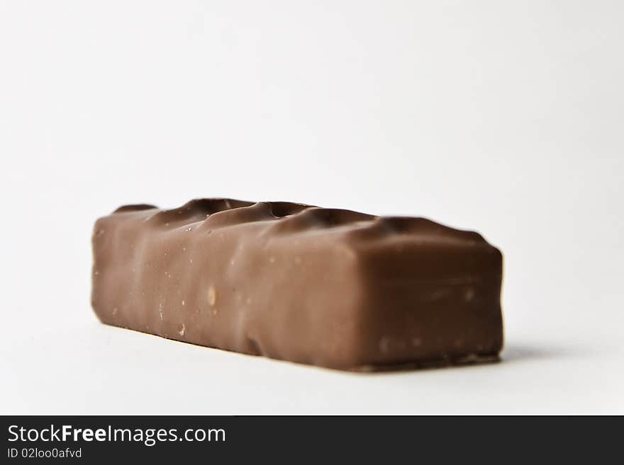 Chocolate bar on a white background