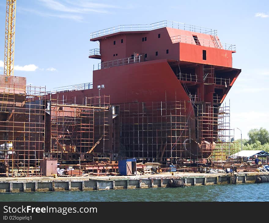 A hull during construction works. A hull during construction works