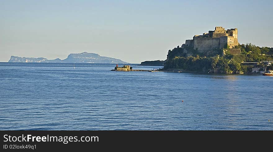 The castle in the gulf of naples