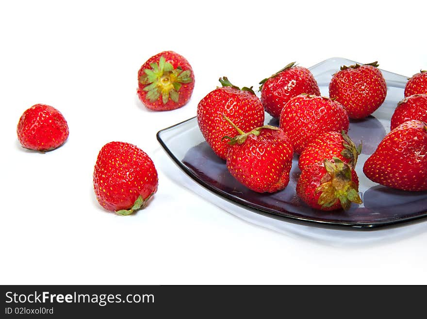 Fresh tasty strawberrys over white background