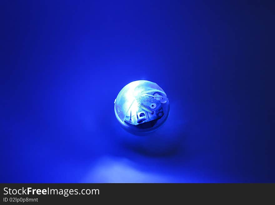 Blue lighting circle with blury background