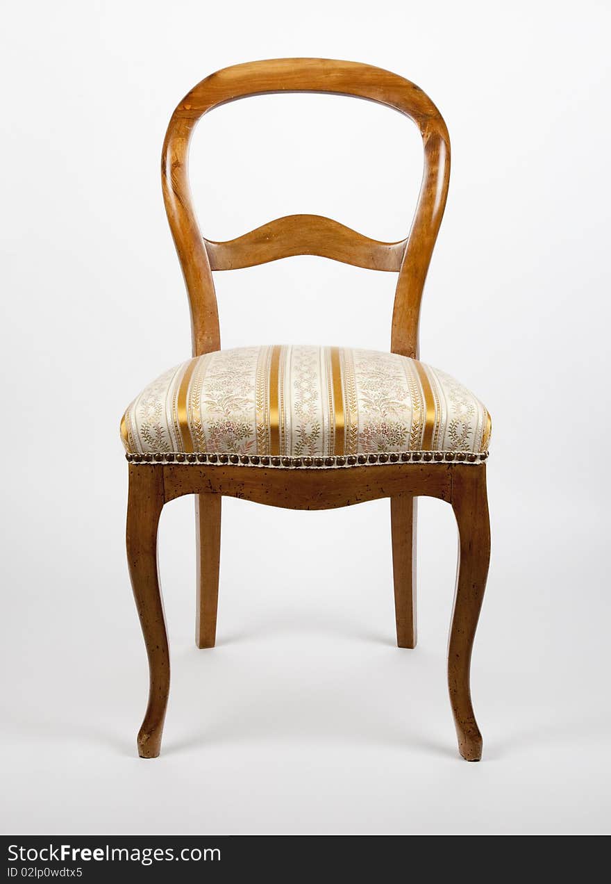 Isolated view of an antique chair. Isolated view of an antique chair