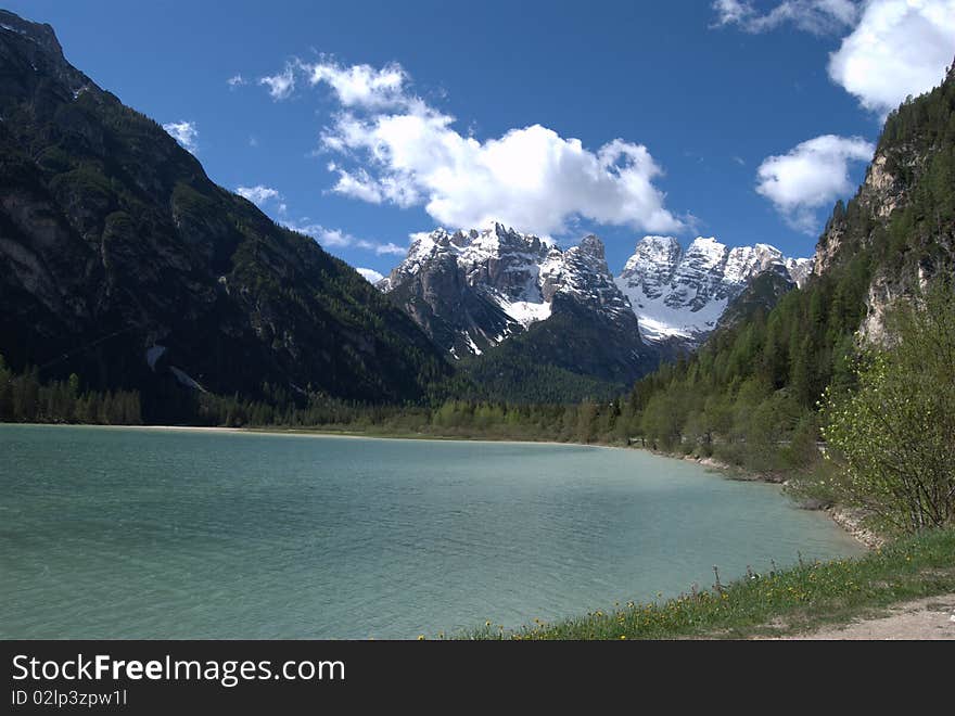 Landro lake in Italy - dolomites