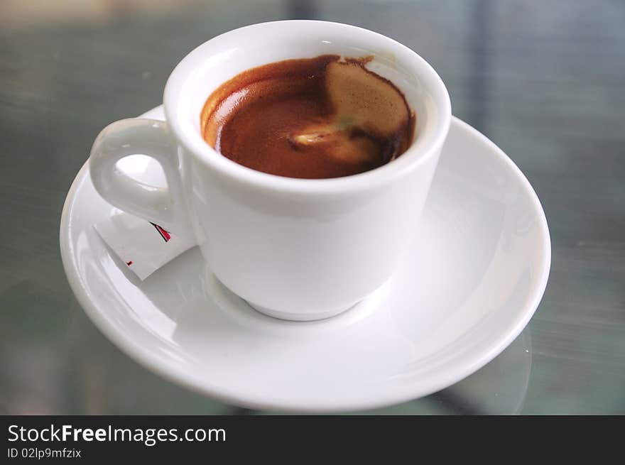 A Cup Of Coffe Espresso On White