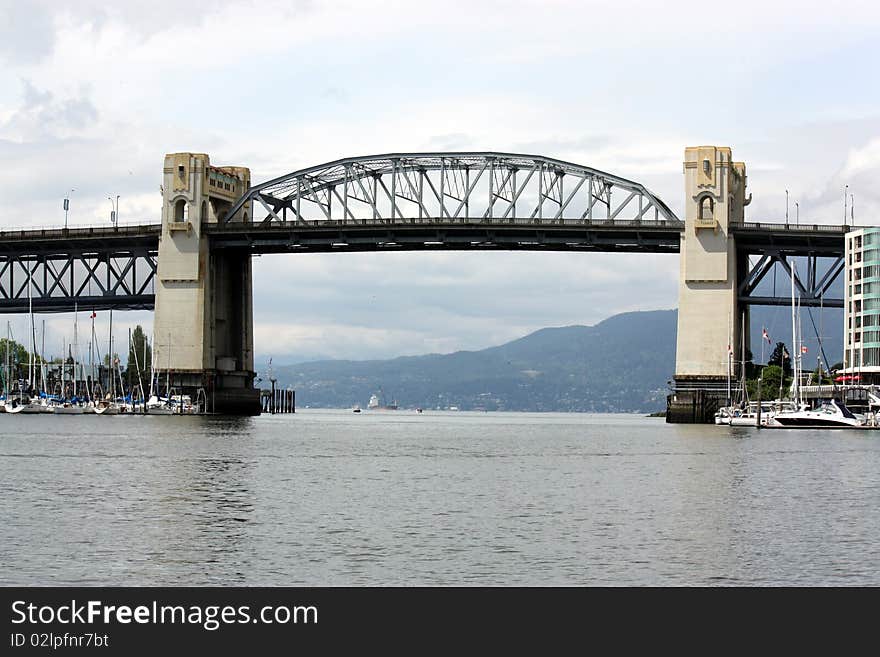 Cruising under the Lions Gate Bridge in BC.