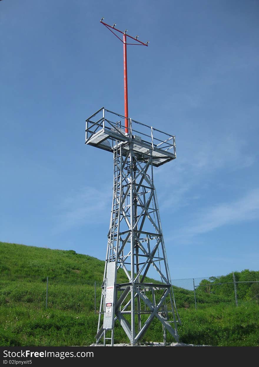 One of the many new tall towers with lights for
better visibility at the airport for pilots visibility. One of the many new tall towers with lights for
better visibility at the airport for pilots visibility.