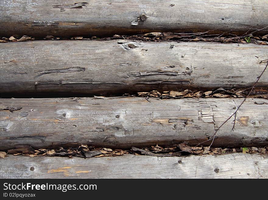 Passing of the old wooden bridge across the pond. Texture, background