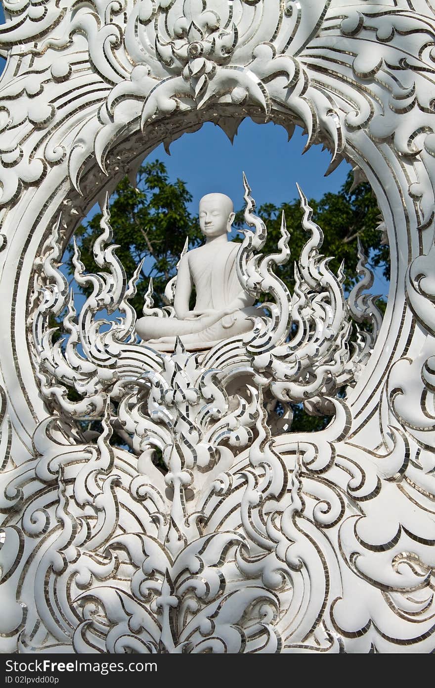 Exquisite white lord buddha image