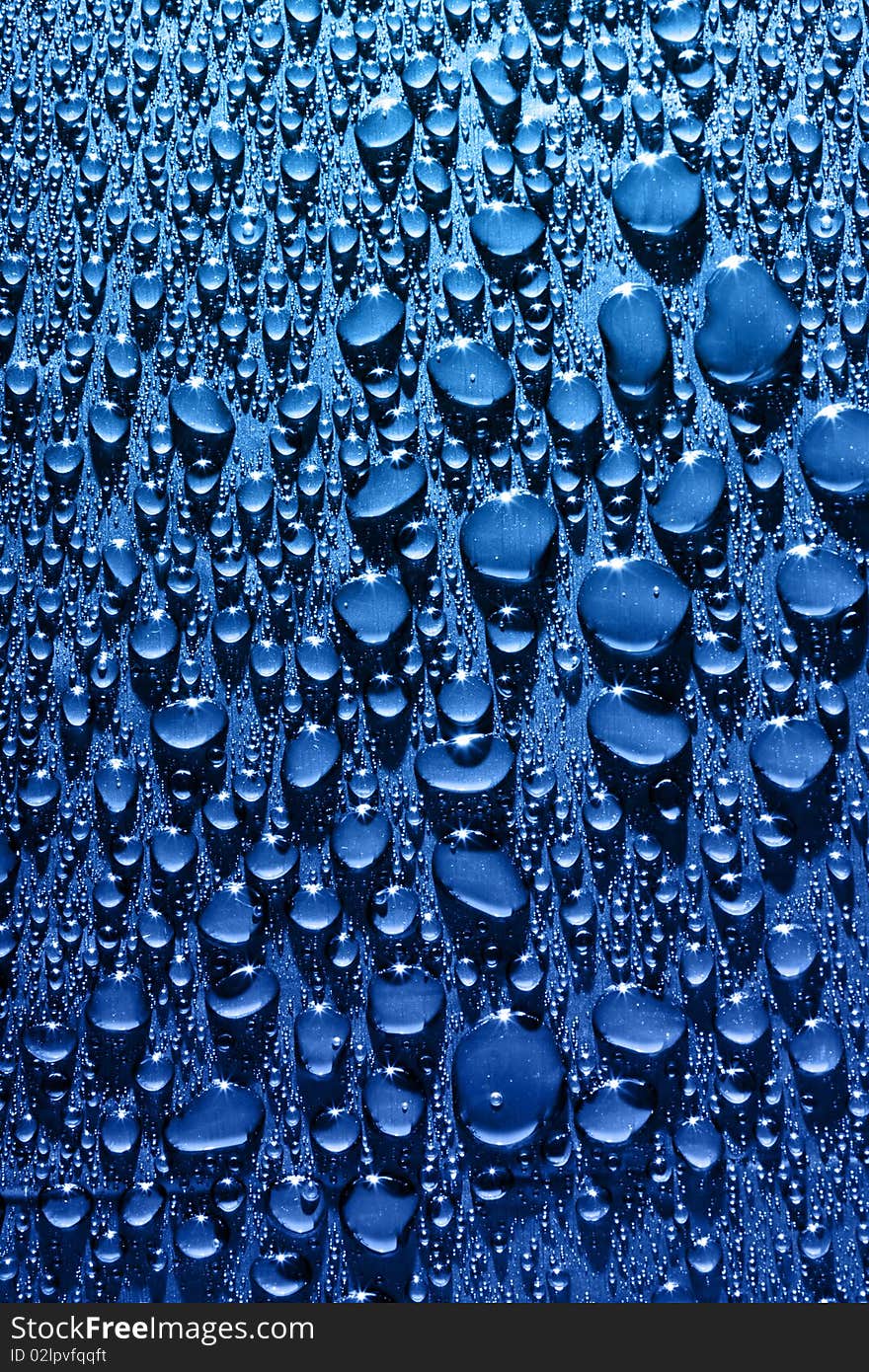 Background with blue water drops