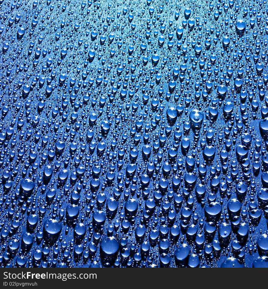 Background with blue water drops