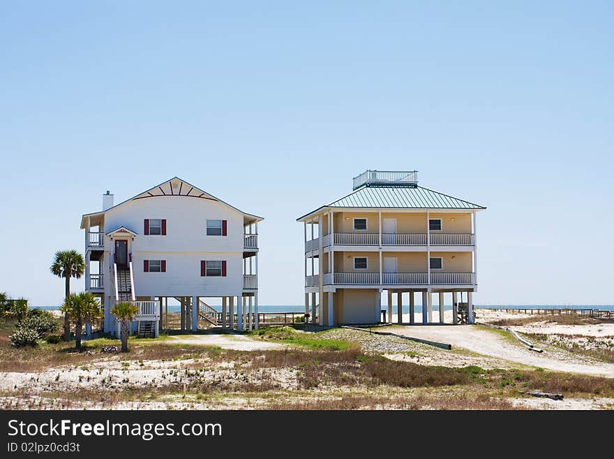 Suburban houses near the ocean