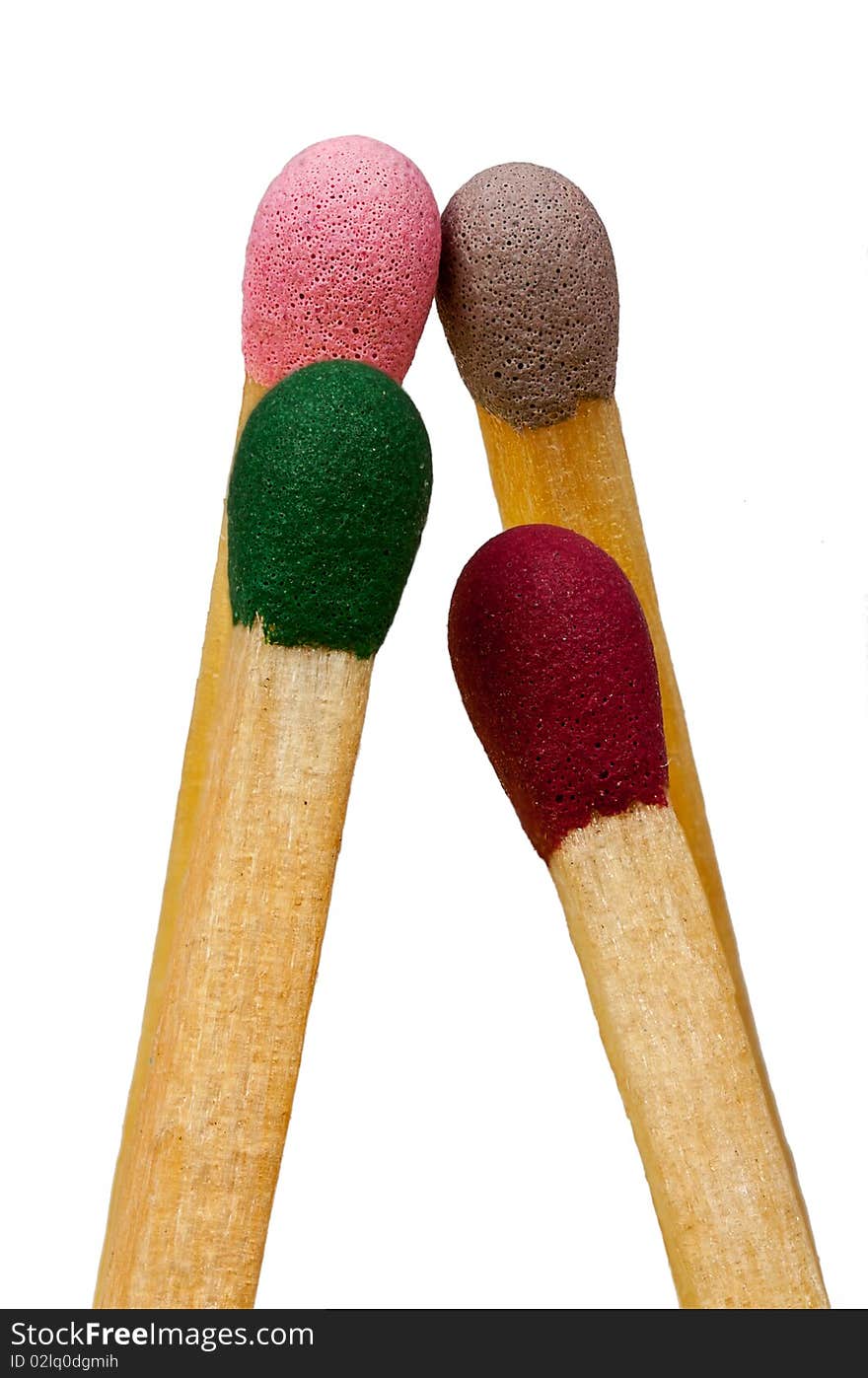 Four multi-coloured matches