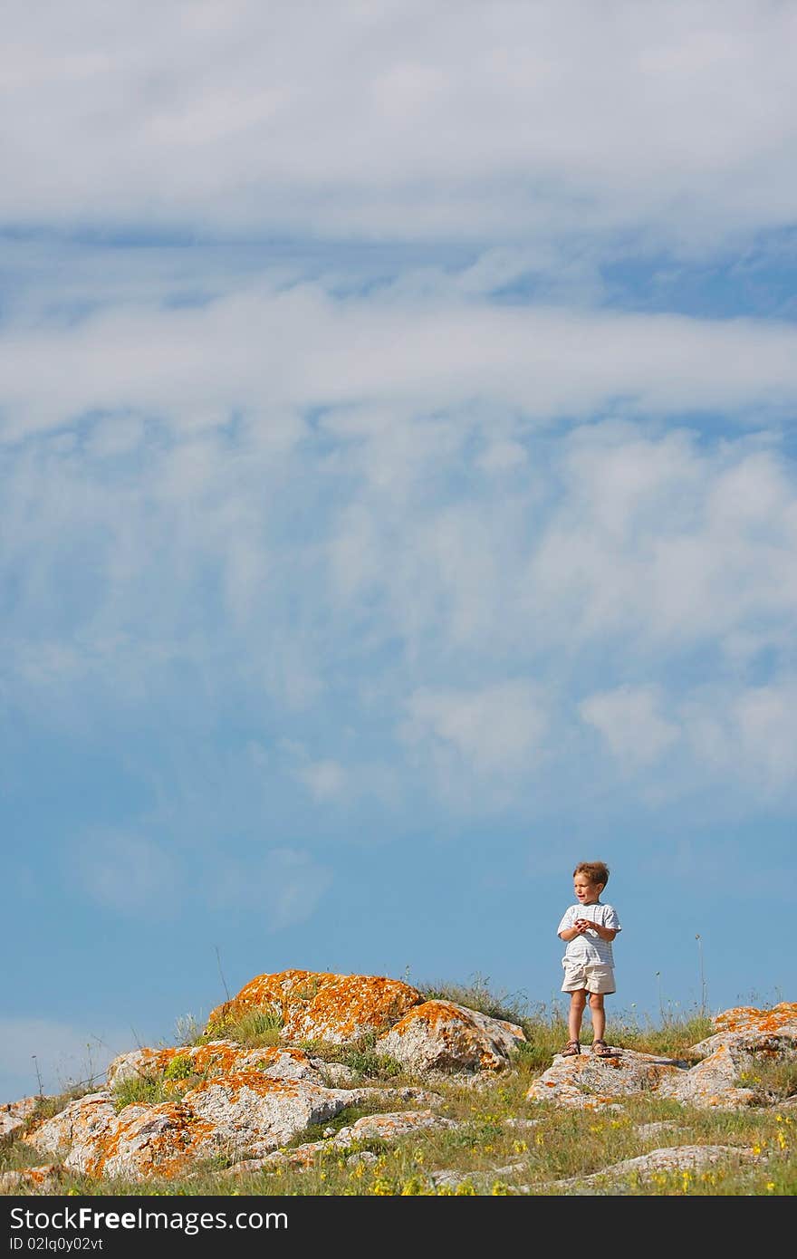 Boy on natural background